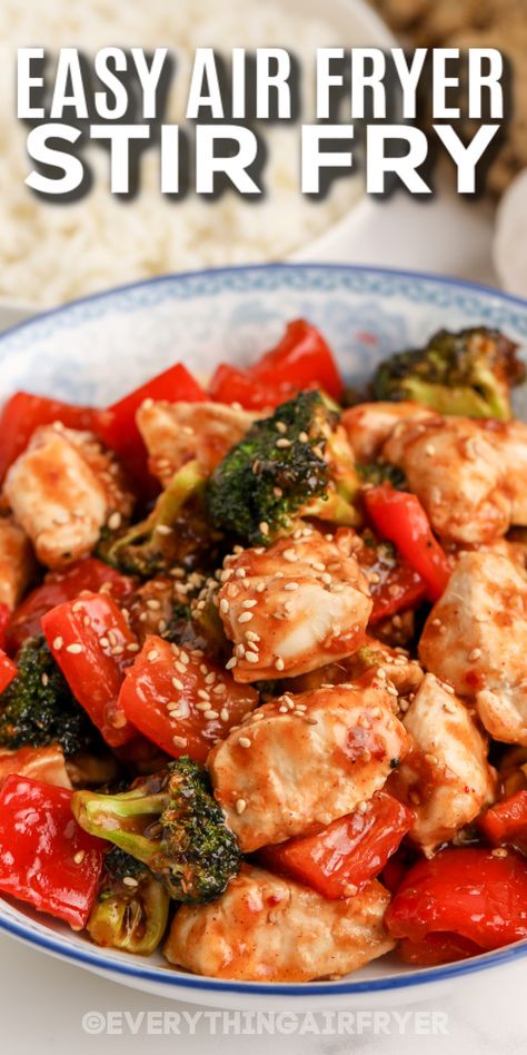 Stir Fry Recipes Air Fryer, Chicken Stir Fry In Air Fryer, Air Fryer Chicken Stirfry, Air Fryer Chicken Stir Fry Recipe, Chicken Stir Fry Air Fryer Recipes, Air Fryer Stir Fry Chicken, Air Fryer Stir Fry Vegetables, Air Fry Stir Fry, Air Fryer Stir Fry Recipe