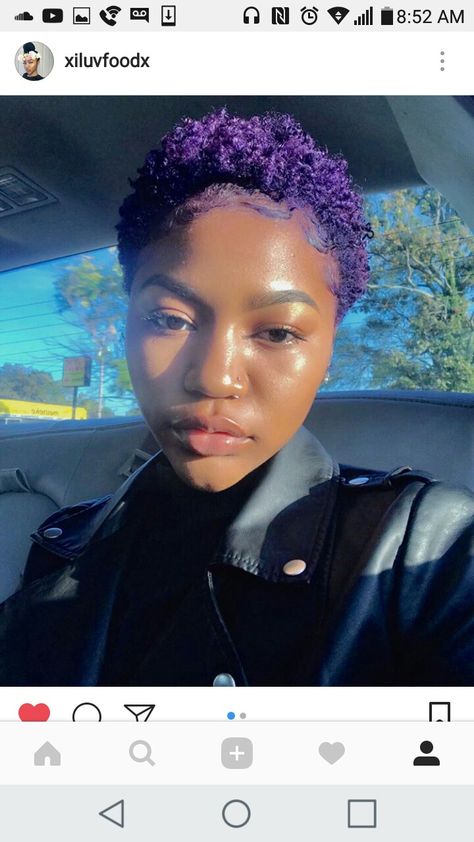 Purple Natural Hair, Short Dyed Hair, Edgy Short Haircuts, Short Natural Curly Hair, Natural Hair Short Cuts, Dyed Natural Hair, 4c Hair, Girl Haircuts, Short Hair Color