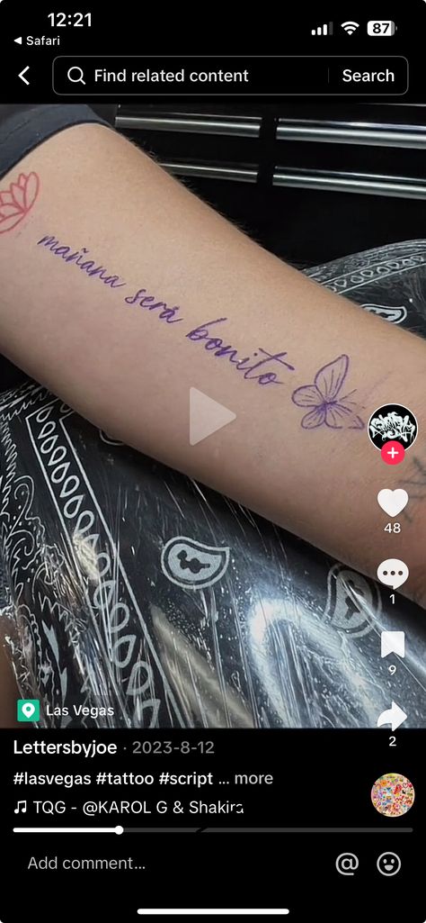 Karol G Tattoos Manana Sera Bonito, Karol G Inspired Tattoos, Karol G Tattoo Ideas, Manana Sera Bonito Tattoo, Karol G Tattoos, Tats Ideas, Side Wrist Tattoos, Tattoo Placements, G Tattoo