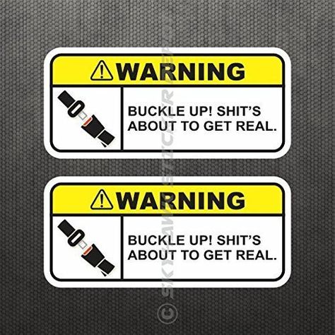 (2X) Funny Buckle Up Warning Sticker Set Vinyl Decal For Car Truck SUV Dashboard : Amazon.ca: Handmade Products Cool Car Stickers, Custom Car Stickers, Warning Sticker, Jeep Stickers, Funny Vinyl Decals, Decal For Car, Jdm Wallpaper, Truck Stickers, Book Writing Tips