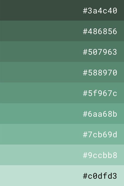 Dark Green Color Palette Hex Codes, Notion Color Codes, Dark Green Hex Code, Canva Color Palette Codes Green, Green Color Palette Hex Codes, Color Pallete Green, Green Hex Codes, Color Palette Dark Green, Green Pallet Color