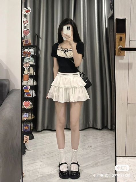 thefitdiary's Amazon Page White Skirt Outfits, Really Cute Outfits, Girly Fashion, Japan Fashion, Harajuku Fashion, Edgy Outfits, Girly Outfits, Korean Outfits, Casual Style Outfits