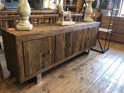 Sleeper Wood Furniture, Rustic Country Furniture, Sleeper Wood, Old Railway, Bedroom Built In Wardrobe, Accent Cabinets, Rustic Console Tables, Railway Sleepers, Recycle Timber