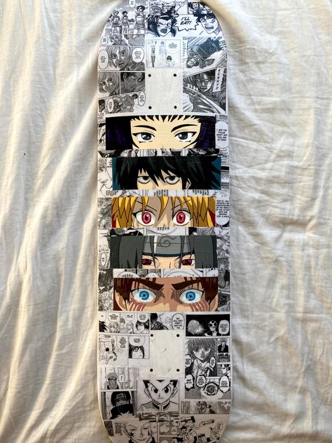 Hand Painted Skateboard, Skate Bord, Top 5 Anime, Painted Skateboard, Beginner Skateboard, Skateboard Aesthetic, Skateboard Deck Art, Skateboard Art Design, Skateboard Photography