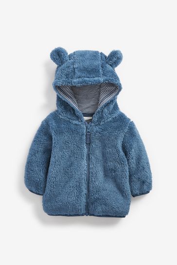 Blue Cosy Fleece Bear Baby Jacket (0mths-2yrs) Boy Jacket, Baby Flannel, Beach Towel Bag, Winter Jumpsuit, Boot Bracelet, Bear Jacket, Baby Girls Dress, Hooded Winter Coat