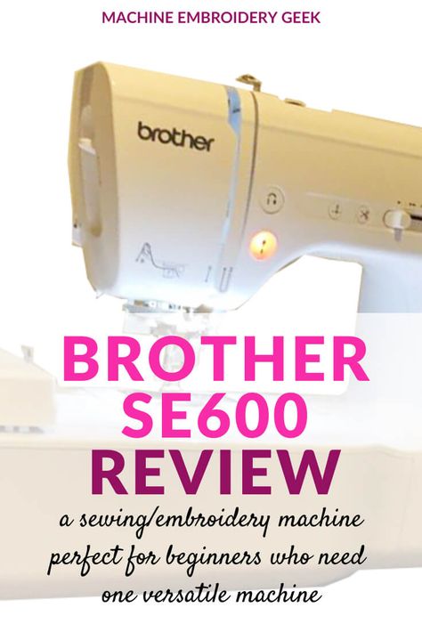 Brother SE600 Review| #machineembroidery #SE600 #Brother #BrotherSE600 #embroiderymachine Brother Se600, Used Embroidery Machines, Embroidery Machine Reviews, Sewing Machine For Beginners, Embroidering Machine, Best Embroidery Machine, Machine Embroidery Tutorials, Embroidery Sewing Machine, Rhinestone Designs Pattern