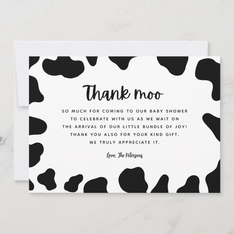 Cow Thank You Cards, Bridal Shower Cow Theme, Farm Baby Shower Theme Boys, Cow Baby Shower Theme Boys, Cow Theme Gender Reveal, Cow Themed Baby Shower Ideas Boy, Holy Cow Baby Shower Theme, Cow Baby Shower Ideas, Baby Shower Cow Theme