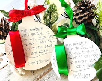 Child Height Ornament Ornament Keepsake Personalized - Etsy Canada Ornament Ribbon, Child Growth, Starting A Family, Ribbon Ornaments, Kids Ornaments, Niece And Nephew, Personalized Ornaments, Sentimental Gifts, Personalized Christmas Ornaments