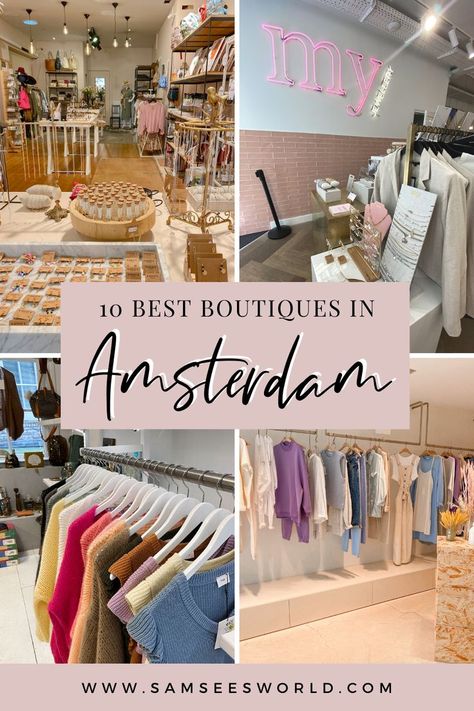 Amsterdam is packed with amazing little boutiques and shops full of local goods ranging from clothing to jewelry to home decor items and much more. The best place in the city to find these boutiques is the The 9 Streets or locally known as De 9 Straatjes. 9 Streets Amsterdam, Amsterdam Shops, Amsterdam Shopping, Europe Travel Outfits, Amsterdam Fashion, Packing For Europe, See World, Europe Trip Itinerary, Amsterdam Travel