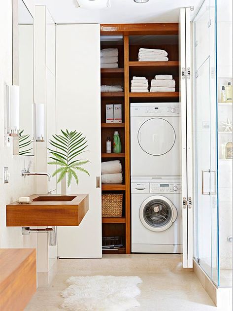 Diy Lavanderia, Laundry Room Storage Solutions, Laundry Room Storage Shelves, Small Laundry Room Organization, Tiny Laundry Rooms, Room Storage Diy, Laundry Room Closet, Kabinet Dapur, Laundry Room Bathroom