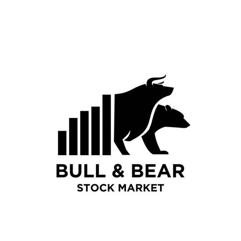 Forex Bulls And Bears Logo, Stock Market Tattoo Ideas, Stock Market Logo, Trading Logo Design, Market Logo Design, Trading Inspiration, Black Logo Design, Investment Logo, Trade Logo