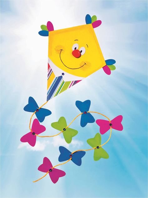 Ornamentación aula Kite Craft For Kids, Kite Decoration, Kites Craft, Kites For Kids, Kite Making, Fall Classroom Decorations, Kite Designs, Summer Activity, Hand Crafts For Kids