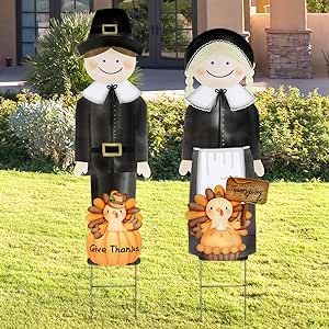 Thanksgiving Pilgrim Yard Lawn Signs Corrugated Plastic 2 PCS Large Happy Fall Autumn Harvest Welcome Sign Party Supplies Outdoor Decor Decoration Pumpkin Turkey with H Stands ...amazon... https://amzn.to/3MygRrW Fall Lawn, Fall Harvest Decorations, Pumpkin Turkey, Outdoor Thanksgiving, Thanksgiving Party Decorations, Fall Harvest Party, Thanksgiving Photos, Thanksgiving Pilgrims, Harvest Party