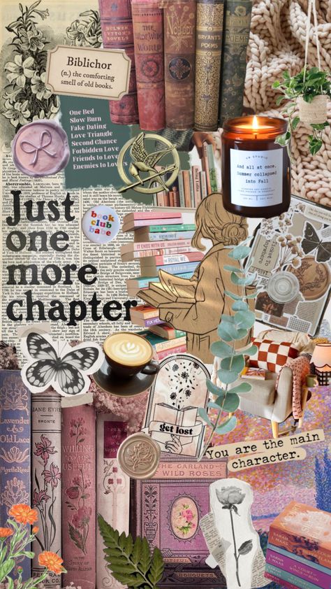 #bookish #booktok #bookishaesthetic #booknerd #reading Chapter Aesthetic, Core Wallpaper, Created By, Energy, Collage, Reading, Books, Flowers