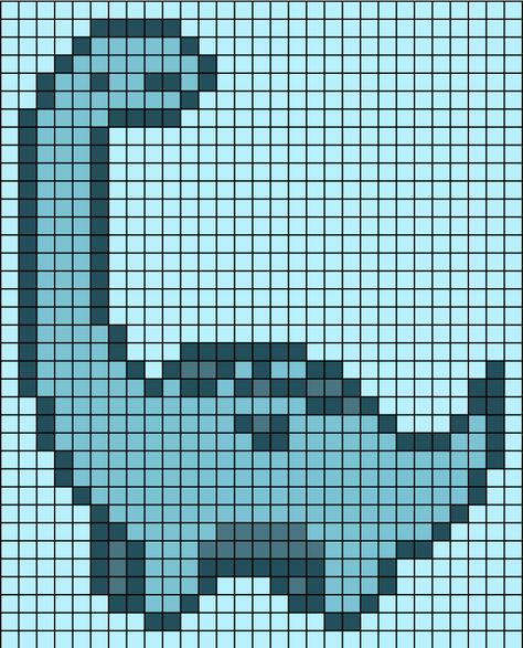 Dino Pixel Art Pattern, Pixel Art Pattern Dinosaur, Dino Alpha Pattern, Dino Pixel Art, Dinosaur Pixel Art, Dinosaur Pixel, Dinosaurs Cute, Easy Perler Beads Ideas, Easy Pixel Art