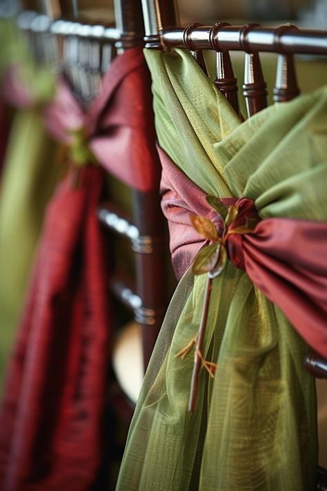 Dreaming of a Tuscan-themed wedding? 🍇🌿 Transform your venue with these stunning chair covers in olive green and wine red. Channel the romance of Italy's vineyards for a day to remember! #WeddingInspiration #TuscanWedding #ChairCovers #WeddingDecor #EventDesign #RusticCharm #ItalyWedding #VineyardVibes Green And Red Wedding Theme, Green Red Wedding, Green And Red Wedding, Red Wedding Theme, Tuscan Wedding, A Day To Remember, Wedding Dreams, Italy Wedding, Green And Red