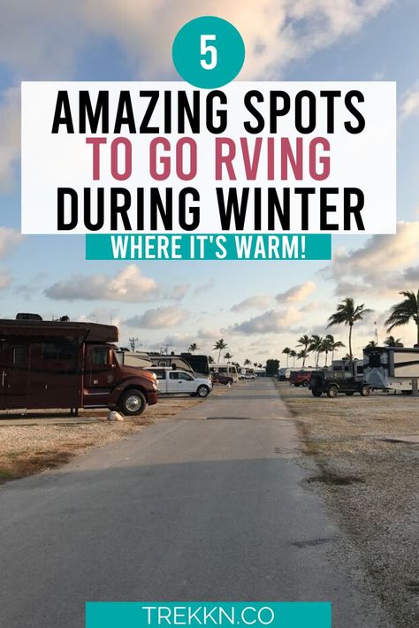 Are you looking to escape the winter in your RV and go somewhere warm? Here are 5 RVing spots we've personally been to and absolutely loved them. They were fun, they were warm and there were tons of activities to keep us busy. Check out these RV destinations for a warm-weather getaway. #rvtravel #rvtrip #rvcamping #rvliving #winter Best Rv Parks In Us, Best Rv Trips In Us, Winter Rv Camping, Boondocking Camping, Rv Travel Destinations, Rv Traveling, Rv Holiday, Best Rv Parks, Rv Trips