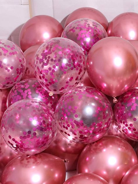 Hot Pink Birthday, Pink Party Theme, Pink Sweet 16, Pink Party Decorations, Sweet 16 Decorations, Bday Party Theme, Pink Birthday Party, Deco Rose, Pink Confetti