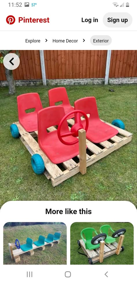 Outdoor Hopscotch Diy, Diy Yard Play Area, Playground Upgrade Ideas, Diy Play Equipment Outdoor, Creative Playground Design, Recycled Playground Ideas, Diy Playground Ideas Homemade, Outdoor Preschool Playground Ideas, Playground Toys For School