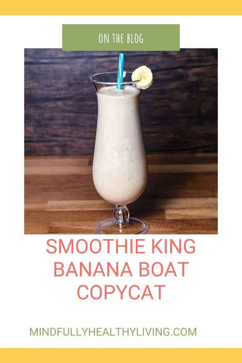 Craving a Smoothie King treat at home? Blend up this Banana Boat Smoothie with simple ingredients like frozen bananas, Greek yogurt, almond milk, and a scoop of vanilla protein powder for a refreshing and protein-packed drink. Visit our blog for the full recipe and tips on making your smoothies amazing every time! Smoothie King Recipes Copycat, Smoothie King Recipes, Banana Boat Recipe, Smoothie At Home, Diy Smoothies, Diy Yogurt, Sweet Smoothies, Recipes Copycat, Smoothie King