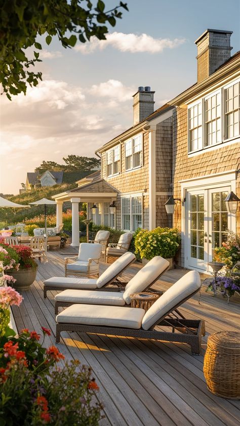 19 Hamptons Cottage Exteriors with Distinct Character New England Coastal Aesthetic, Hamptons House Aesthetic, Nantucket House Exterior, Beach Homes Exterior Seaside, New England Style Home Exterior, Old Beach House Aesthetic, Hamptons Beach Houses, Nantucket Style Homes Exterior, Coastal Exterior House Colors