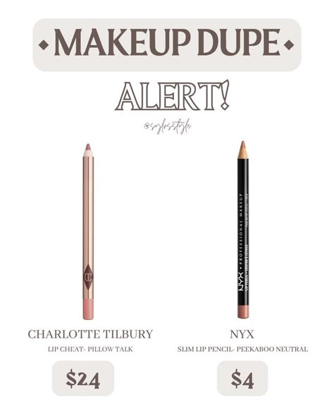 Makeup Dupe- Charlotte Tilbury Lip Liner Lip Cheat in Pillowtalk. Makeup for less, drugstore makeup, luxury makeup, luxury, lip liner, sephora, viral beauty, nyx, pillowtalk, makeup, beauty, drugstore dupe, nude lips, perfect lip liner, makeup must have Charlotte Tilbury Lip Liner, Lip Liner Makeup, Charlotte Tilbury Lip Cheat, Best Lip Liners, Nyx Lip Liner, Charlotte Tilbury Lip, Makeup Luxury, Makeup Obsession, Makeup Items