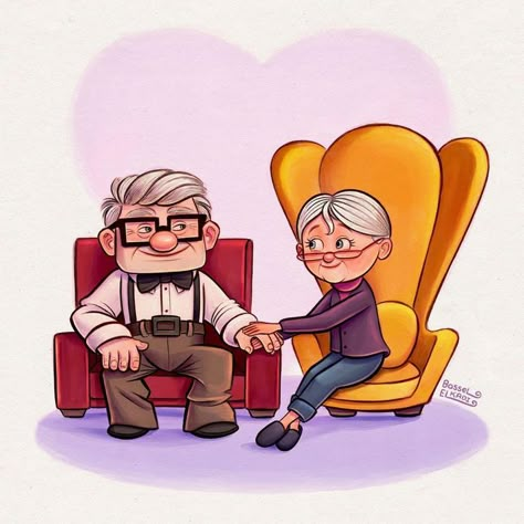 Up Carl Y Ellie Dibujo, Up Carl Y Ellie, Up Fanart, Up Carl And Ellie, Coraline And Wybie, Up Pixar, Disney Character Drawings, Our Adventure Book, Shaking Hands