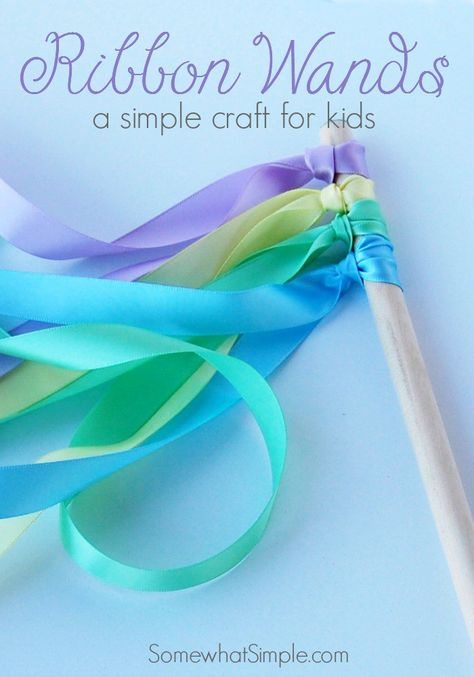 Ribbon Wands - A Fun And Easy DIY Craft To Do With Your Girls by Somewhat Simple Ribbon Wands, Simple Crafts, Crafty Kids, Diy Crafts To Do, Beltane, How To Make Ribbon, Belem, Camping Crafts, Craft For Kids