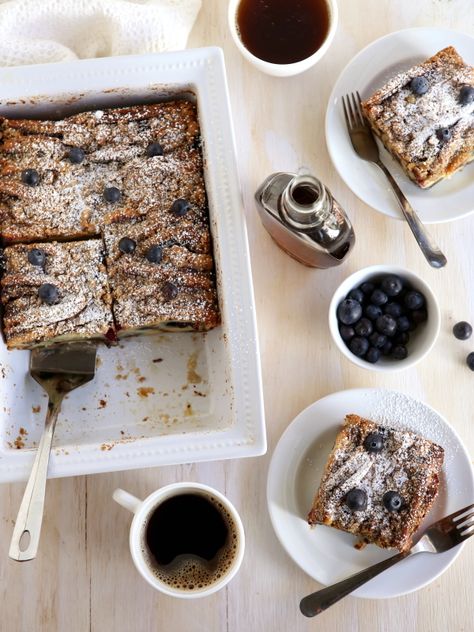 Blueberry Pancake Bake - Completely Delicious Leftover Pancakes, Pancake Bake, Sweet Breakfast Casserole, Blueberry Pancake, Make Ahead Breakfast Casserole, Baked Pancakes, Blueberry Coffee, Blueberry Pancakes, Overnight Oats Recipe