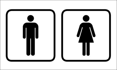 Advocacy Campaign, Bathroom Symbols, Male Bathroom, Restroom Signs, Male And Female Signs, Mens Bathroom, Room Signage, Comfort Room, Bathroom Basket Storage