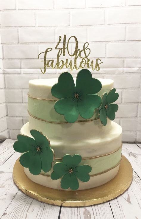 Irish Themed Birthday Party, Irish 40th Birthday, St Patrick’s Birthday Theme, Irish Birthday Party, March Birthday Party Ideas, Irish Theme Party, Irish Cake, Irish Birthday, Irish Theme