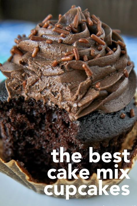 Moist Chocolate Cupcakes Box Cake Mixes, Chocolate Cupcake Recipe Box Cake Mixes, Chocolate Stuffed Cupcakes, Best Chocolate Cupcakes Moist, Bakery Style Cupcakes Recipe Cake Mixes, Box Mix Cupcakes Better, Moist Cupcakes From Box Recipes, Cupcakes From Box Cake Mixes, Pup Cakes