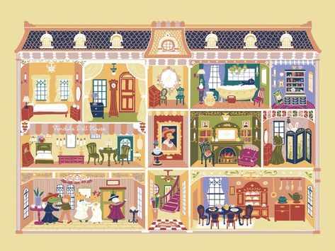 Doll House Illustration, Lifestyle Illustrations, Dollhouse Design, Lifestyle Illustration, Global Community, Creative Professional, Illustration Design, Doll House, Illustration Art