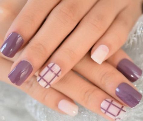 Round Fake Nails, Pink White Nails, Nail White, Pink French Nails, Nail Techniques, Plaid Nails, Pink French, Fake Nails With Glue, French Nail