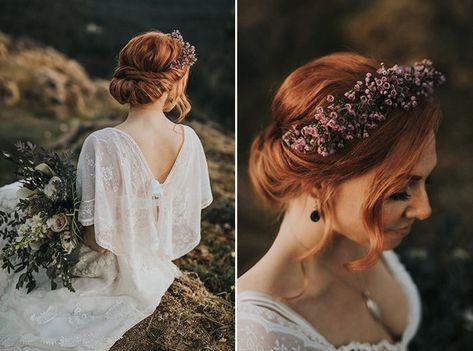 Bridal Updo Flower Crown, Flower Crown Hairstyle Updo, Bridal Hair With Floral Crown, Bridal Hair With Flower Crown, Bridal Updo With Headpiece, Updo With Headpiece, Bridal Hair Flower Crown, Flower Crown Updo, Floral Crown Wedding Hair