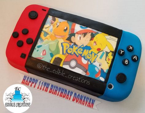 Nintendo Switch Cupcakes, Nintendo Cakes For Boys, Nintendo Switch Cakes For Boys, Nintendo Cake Ideas, Nintendo Switch Cake Ideas, Switch Birthday Cake, Nintendo Birthday Cake, Nintendo Switch Birthday Cake, Pastel Nintendo Switch