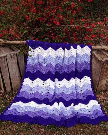 Find ripple crochet stitch patterns for PDF instant download or order by mail at MaggiesCrochet.com! Crochet Ripple Afghan Pattern, Ripple Afghan Pattern, Crochet Ripple Afghan, Crochet Ripple Pattern, Afghan Crochet Pattern, Purple Mountains, Crochet Ripple Blanket, Ripple Blanket, Purple Mountain Majesty