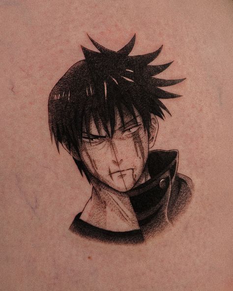 Toji X Megumi Custom Split Face Tattoo #toji #tojifushiguro #megumi #megumifushiguro #jjk #jujutsukaisen #jjktattoo #jujutsukaisentattoo #animetattoogermany Toji Tattoo, Split Face Tattoo, Toji X Megumi, Megumi Anime, Wicked Tattoos, Face Tattoo, Anime Tattoos, Wicked, Split