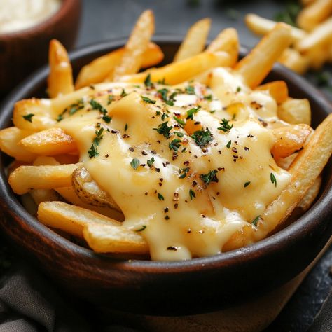 🧀 Cheese Sauce for Fries: The Perfect Accompaniment for a Gourmet Snack! 🍟 Transform your fries into an irresistible delight with this creamy cheese sauce. Ideal for evenings with friends or for a tasty snack, this quick and easy sauce is a real treat. Ingredients : - 200 g of hard cheese (such as cheddar or Comté) - 150 ml of liquid cream - 1 tablespoon of butter - 1 tablespoon of flour - 1 small clove of garlic, minced (optional) - 1 pinch of salt - 1 pinch of pepper - 1 pinch of paprika (o... Cheese Sauce For Fries, Gourmet Fries, Sauce For Fries, Fries Cheese, Creamy Cheese Sauce, Dining Menu, Gourmet Snacks, Fry Sauce, Food Therapy