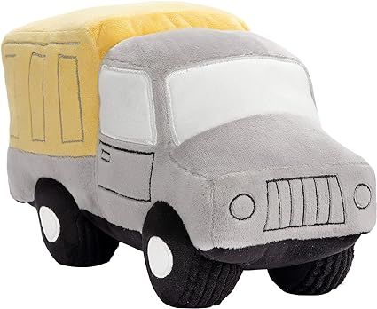 Amazon.com: Bedtime Originals Construction Zone Plush Dump Truck Stuffed Toy - Gray/Yellow : Toys & Games Embroidered Stitches, Lambs & Ivy, Welcome Home Baby, Construction Zone, Fantastic Baby, Baby Learning, Embroidered Details, Dump Truck, Baby Safe