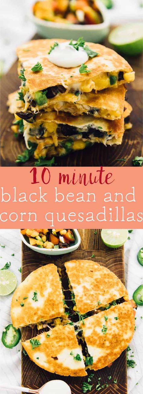 Quesadillas Vegetarian, Black Bean And Corn Quesadillas, Jessica In The Kitchen, Black Bean And Corn, Healthy Potato, Quick Lunch Recipes, Baked Zucchini, Zucchini Chips, Meatless Recipes