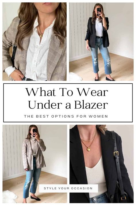 What To Wear Under a Blazer: 8+ Best Options For Females Chelsea Boots With Jeans, Crop Blazer Outfit, Plaid Blazer Outfit, Black Blazer Outfit, Style Wide Leg Jeans, Blazer Outfits Casual, New Balance Outfit, Family Photoshoot Outfits, Blazer Outfits For Women