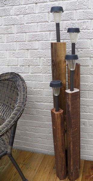 Make Solar Light Deck Decor Diy Patio Ideas, Rural France, Village Square, French Village, Into The Wood, Reclaimed Wood Projects, Patio Diy, Wood Post, Antique Stone