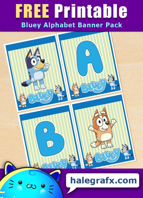 Bluey Letters Printable, Free Printable Bluey Birthday Banner, Free Bluey Printables, Bluey Printables Free, Bluey Classroom Themes, Free Printable Bluey, Bluey Printables, Bluey Classroom, Bluey Banner