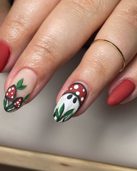 👻🍄 #halloweennails #ghostnails #dayinthelife #nailtechlife #ghostnailart #handpainted #nailideas #nailtrends #naildesigns Mushrooms Nail Art, Toadstool Nails, Mushroom Nail Designs, Mushroom Nail Art, Mushroom Nails, Christmas Mushroom, Nail Trends, Nail Tech, Halloween Nails