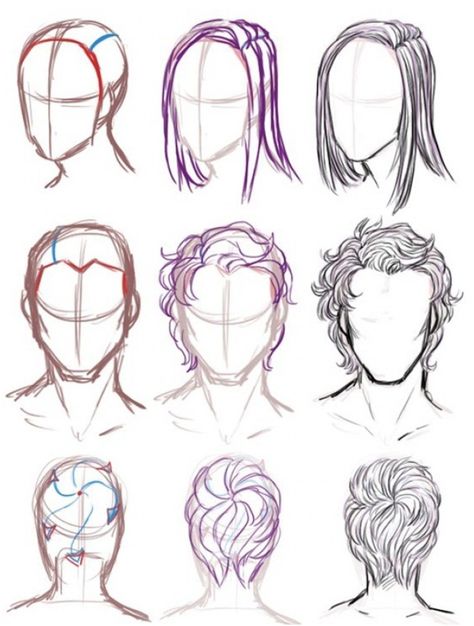 How to draw hair (step by step image guides) , #short #hairstyles #drawing #reference short hairstyles drawing reference Drawing Male Hair, Hair Step By Step, Draw Hair, Hair Sketch, Step By Step Hairstyles, Drawing Faces, Body Reference Drawing, Art Drawings Sketches Creative, Guy Drawing