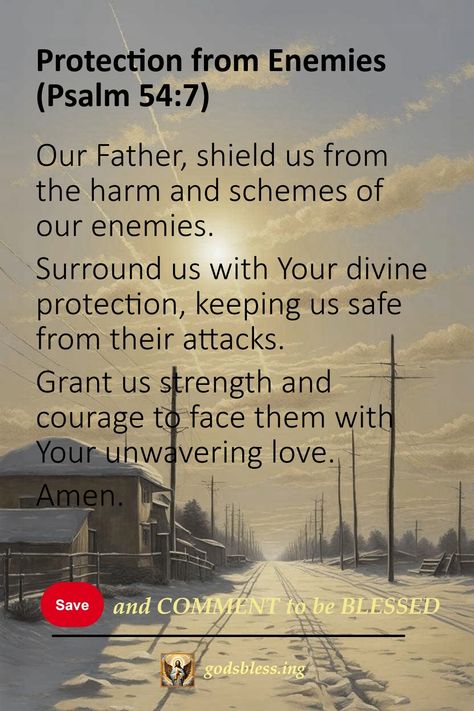 Protection from Enemies (Psalm 54:7) Prayer For Spiritual Attack Protection, Psalm Of Protection, Psalm 35 Prayer Of Protection, Spiritual Prayers For Protection, Psalms For Protection, Prayer Against Spiritual Attack, Psalm 35 Prayer, Prayers Against Spiritual Attacks, Prayers For Son