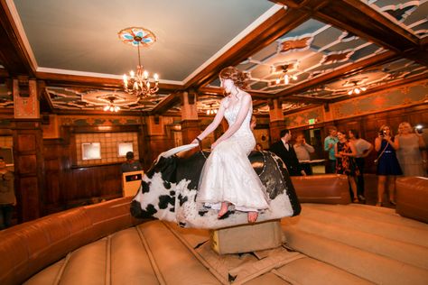 Mechanical Bull for entertainment at the wedding! Mechanical Bull At Wedding, Mechanical Bull Wedding, Mechanical Bull, Wedding Aesthetics, Carnival Wedding, Wedding Entertainment, Wedding Games, Reception Ideas, White Candles