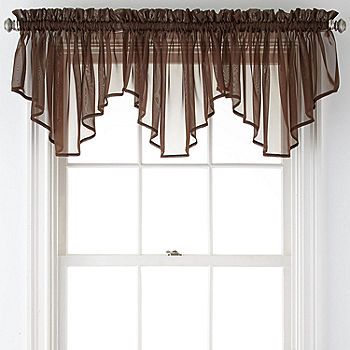 Liz Claiborne® Lisette Rod-Pocket Sheer Ascot Valance-JCPenney Curtain Sewing Pattern, Bathroom Window Treatments, Projek Menjahit, Classy Living Room, Nursery Curtains, Country Curtains, Stylish Curtains, Rustic Curtains, Custom Drapes