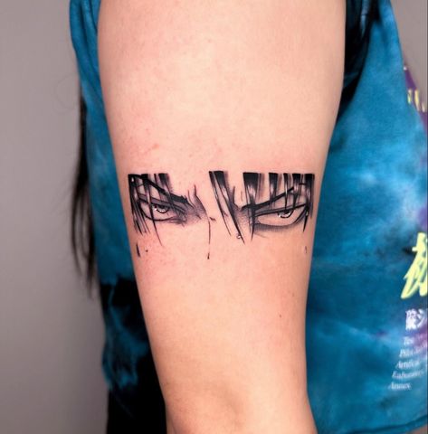 Levi Eyes Tattoo, Captain Levi Tattoo, Levi Eyes, Panel Tattoos, Attack In Titan, Manga Panel Tattoos, Attack On Titan Tattoo Ideas, Levi Tattoo, Panel Tattoo